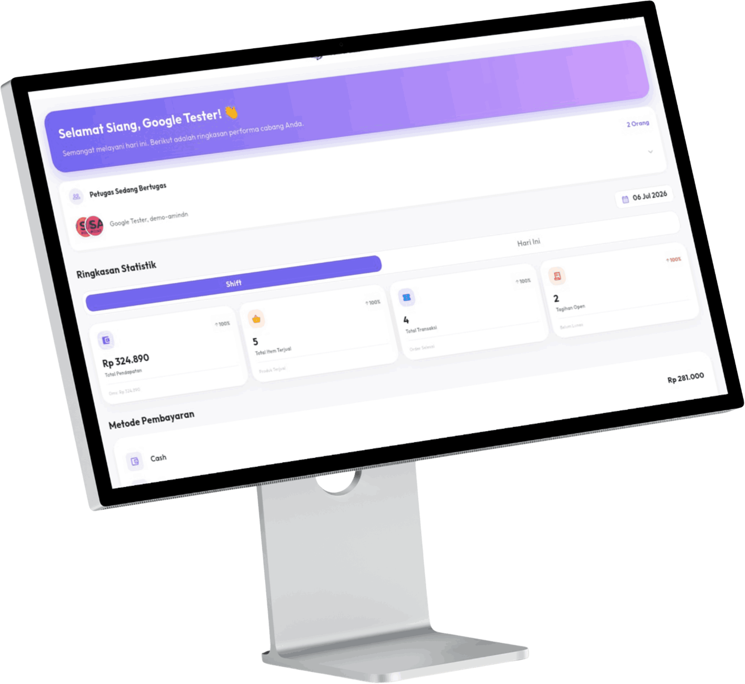 SamiPOS Tablet Application Interface